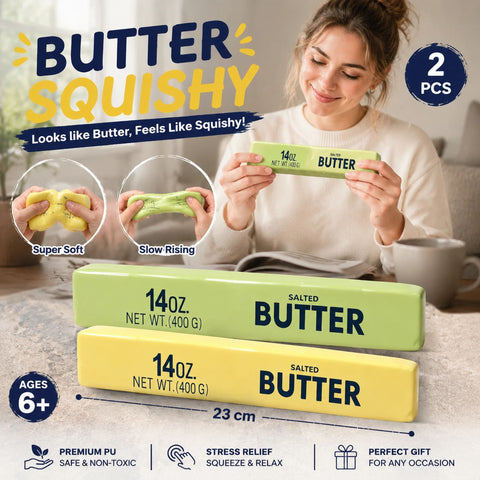 Matcha & Yellow Butter Stick 23cm Stress Relief Toy 2 Pack In Australia - Darrahopens