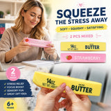 Yellow & Strawberry Butter Stick 23cm Stress Relief Toy 2 Pack