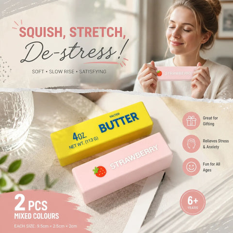 Pink Strawberry Stick + Mini Butter Stick Stress Relief Toy 2 Pack In Australia - Darrahopens