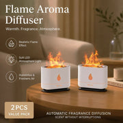 2 Pack USB Flame Diffuser, White Single Light, Bedroom Gift