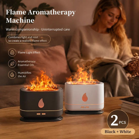 2 Pack USB Flame Diffuser, White & Black Single Light Pair In Australia - Darrahopens