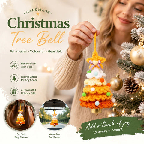 Crochet Xmas Tree Bell Ornament Style G, Kids Christmas Present In Australia - Darrahopens