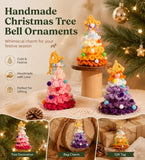 2 Pack Crochet Bell Ornament Style F Blue, Winter Holiday Gift