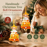 2 Pack Crochet Bell Ornament Style G Orange, Unique Xmas Gift In Australia - Darrahopens