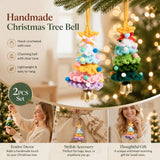 2 Pack Crochet Ornament C+E Green & Rainbow 2, Xmas Decor Duo In Australia - Darrahopens