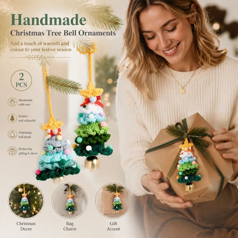 2 Pack Crochet Ornament C+F Green & Blue, Simple Christmas Pair In Australia - Darrahopens