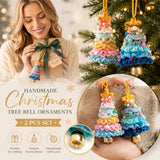 2 Pack Crochet Ornament D+F Rainbow 1 & Blue, Festive Gift Pair In Australia - Darrahopens