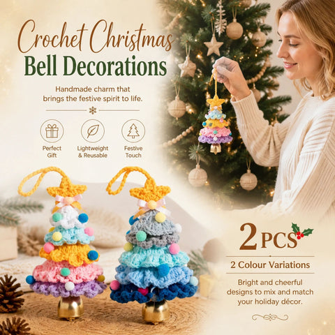2 Pack Crochet Ornament E+F Rainbow 2 & Blue, Winter Holiday Duo In Australia - Darrahopens