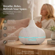 Onion Wood Grain Aroma Diffuser, White Wood + Remote, 24V AU Plug, Christmas Gift In Australia - Darrahopens