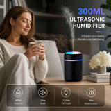 USB Mini Humidifier 300ML Dual Cotton Wicks Black Boxed, Bedroom Gift In Australia - Darrahopens