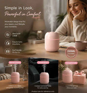 USB Water Drop Mini Humidifier 220ML Pink, Holiday Present In Australia - Darrahopens