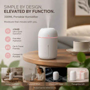 USB Water Drop Mini Humidifier 330ML White, Bedroom Gift In Australia - Darrahopens