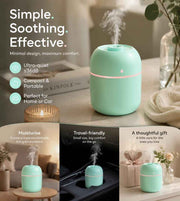 USB Water Drop Mini Humidifier 220ML Green, Office Holiday Gift In Australia - Darrahopens