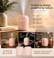 2 Pack Water Drop Humidifier 220ML Pink, Holiday Gift Set In Australia - Darrahopens