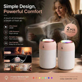 2 Pack Colour Light Humidifier 330ML Pink, Festive Bundle In Australia - Darrahopens