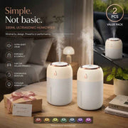 2 Pack Colour Light Humidifier 330ML White, Christmas Hamper Filler In Australia - Darrahopens