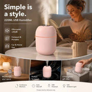 USB Water Drop Aroma Humidifier 220ML Nordic Pink, Christmas Gift In Australia - Darrahopens