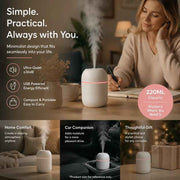 USB Water Drop Aroma Humidifier 220ML Glacier White, Holiday Present In Australia - Darrahopens