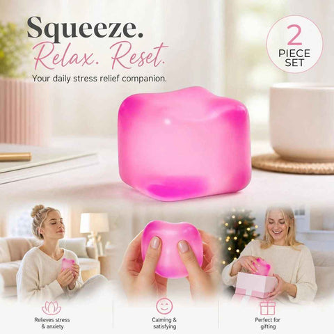 2 Pack Pink Ice Cube Squishy, Gentle Squish To Let Go Daily Worries, Stocking Pair In Australia - Darrahopens