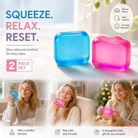 2 Pack Blue & Pink Ice Cube Squishy Mix, Soft Two-Tone Squish To Relax Mind, Xmas Duo In Australia - Darrahopens