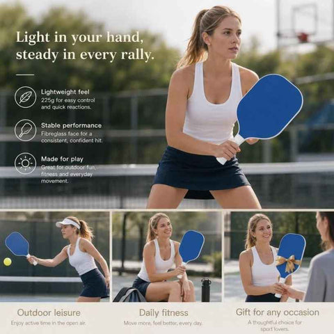 Minimal Fiberglass Pickleball Paddle Dark Blue, Smooth Grip Relieves Stress, Father’s Day & Xmas Gift In Australia - Darrahopens