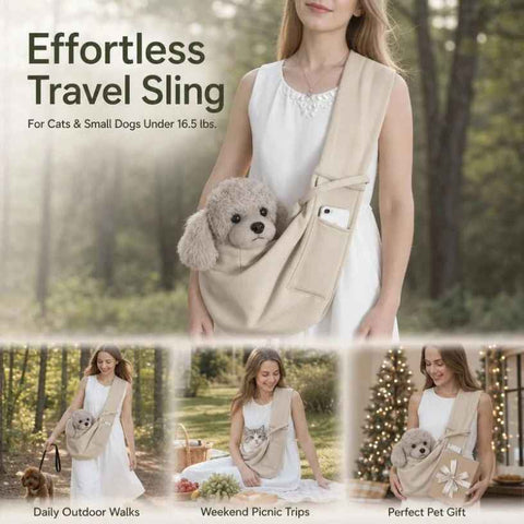 Breathable Cat Carrier Up To 16.5lbs, Apricot With Phone Pocket, Gentle Tone For Casual Strolls In Australia - Darrahopens