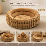 Detachable Round Pet Bed, Thick Warm Moisture Proof For Small Medium Dogs, Coffee Faux Rabbit Fur S Size In Australia - Darrahopens