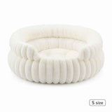 Snug Notch Opening Cat Bed, Cream S Size, Soft Thick Anti-Cold Design In Australia - Darrahopens