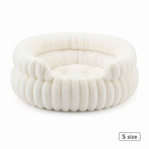 Snug Notch Opening Cat Bed, Cream S Size, Soft Thick Anti-Cold Design In Australia - Darrahopens