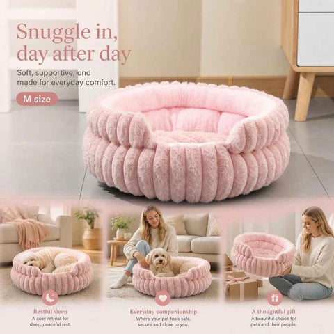 Cute Notch Entry Pet Nest, Pink S Size, Warm Fluff For Kittens & Small Dogs In Australia - Darrahopens