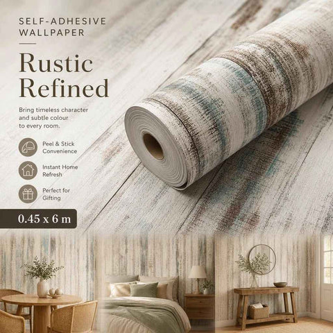 Self Adhesive Wood Wallpaper 0.45x6M, Brown Yellow Wood Texture, Warm Indoor Decor In Australia - Darrahopens