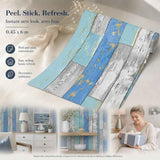 Self Adhesive Wall Sticker 0.45x6M, Grey Blue Wood Plank, Minimalist Interior Decor In Australia - Darrahopens