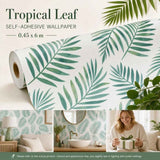 Self Adhesive PVC Wall Decal 0.45x6M, Nordic Palm Leaf Print, Tropical Fresh Background In Australia - Darrahopens