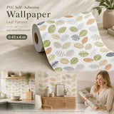Self Adhesive Retro Wall Sticker 0.45x6M, Tiny Fresh Leaf Pattern, Refreshing Home Decor In Australia - Darrahopens