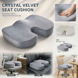 Memory Foam Butt Pad 45x36x7, Crystal Velvet Grey, Comfort Long Hour Sitting In Australia - Darrahopens