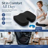Gel Infused Memory Foam Seat Cushion 45x36x7, Breathable Mesh Black, Cooling Pressure Relief In Australia - Darrahopens