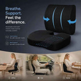 Mesh Black Seat & Lumbar Cushion Set 45x36x7, Full Body Sitting Support Gift In Australia - Darrahopens