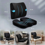 Black Crystal Velvet Seat Lumbar Cushion Pack 45x36x7, Ultra Soft Dual Support In Australia - Darrahopens