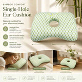 Ear Care Pillow With Central Hole 39x28x6, Lawson Green, Soft Comfort Sleep Cushion In Australia - Darrahopens