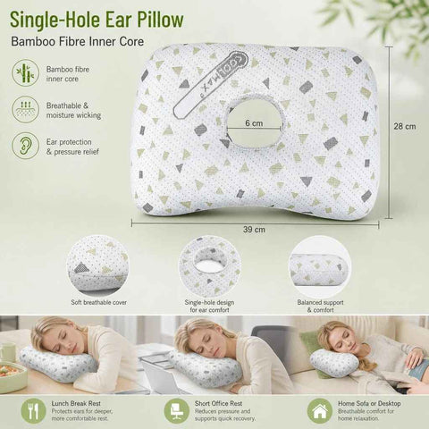 Pressure Free Ear Pillow 39x28x6, Bohr Grey, Avoid Ear Soreness With Headphones In Australia - Darrahopens