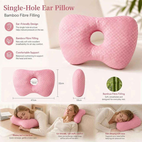 Big Size Pressure Relief Ear Pillow 47x32x10, Pink, Thoughtful Gift For Long Hours Rest In Australia - Darrahopens