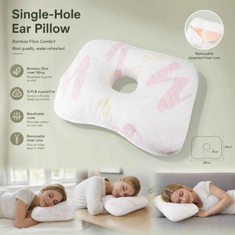 Removable Inner Core Ear Protection Pillow 39x28x6, Pink, Hygienic Reusable Sleep Pad In Australia - Darrahopens