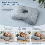 Plaid Grey Single Hole Ear Pillow 39x28x6, Minimal Neutral Tone Home Decor In Australia - Darrahopens