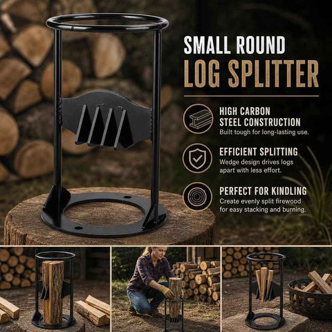 Manual Log Splitter Round Base 19cm, Lightweight Portable Camping Firewood Separator