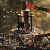 Manual Firewood Separator Five-Star Base 27cm, Wide Base For Safe Wood Splitting