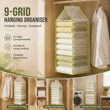 Large Layered PVC Hanging Clothes Pouch, 9 Compartment Wardrobe Divider For Pants, Forest Green In Australia - Darrahopens