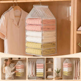 Spacious PVC Vertical Wardrobe Hanging Organiser, 6 compartment split storage for trousers & garments, space-saving Dusk Grey In Australia - Darrahopens