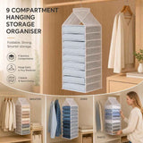 See-through PVC Vertical Garment Hanger Organiser, 9 split pockets for quick clothing access, clean Snow White In Australia - Darrahopens