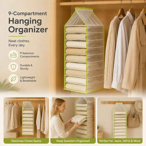 Robust PVC Multi-slot Hanging Clothes Holder, 9 layered sections to sort all trousers neatly, soft Forest Green In Australia - Darrahopens