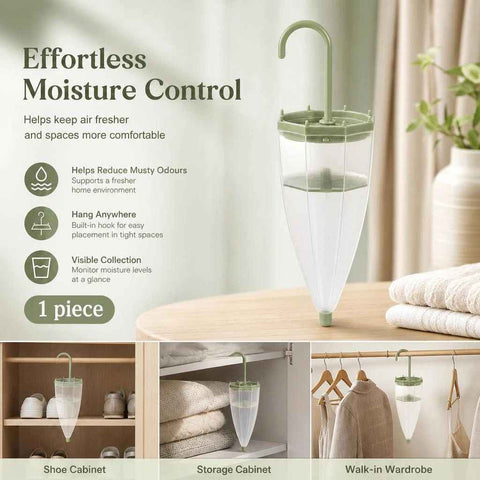 Compact Hanging Dry Box With Fragrance Sheet, Enjoy Fresh Odour-Free Garments, Anti-Damp Anti-Mildew Wardrobe Essential, Umbrella Shape, Green In Australia - Darrahopens